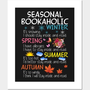 Seasonal Bookaholic Tshirt Gift For Book Lovers Posters and Art